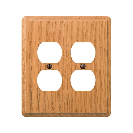 Amerelle Wall Plate, Number of Gangs: 2 gang Oak Wood, Light Finish, Brown 901DDL